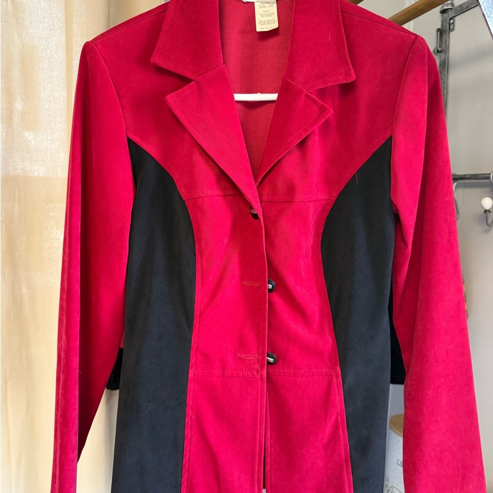 Women's Red and Black Blazer